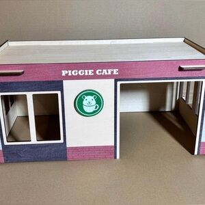 The "Piggie Cafe" Wooden Small Pet Hideout & Play House